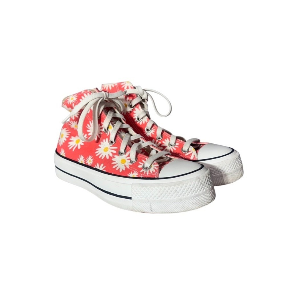 Converse Chuck Taylor Daisy Print High Top Sneakers Coral Women's 7.5‎ - Picture 11 of 16